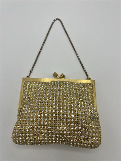 Le Soir 1960s Gold Diamante Evening Bag .